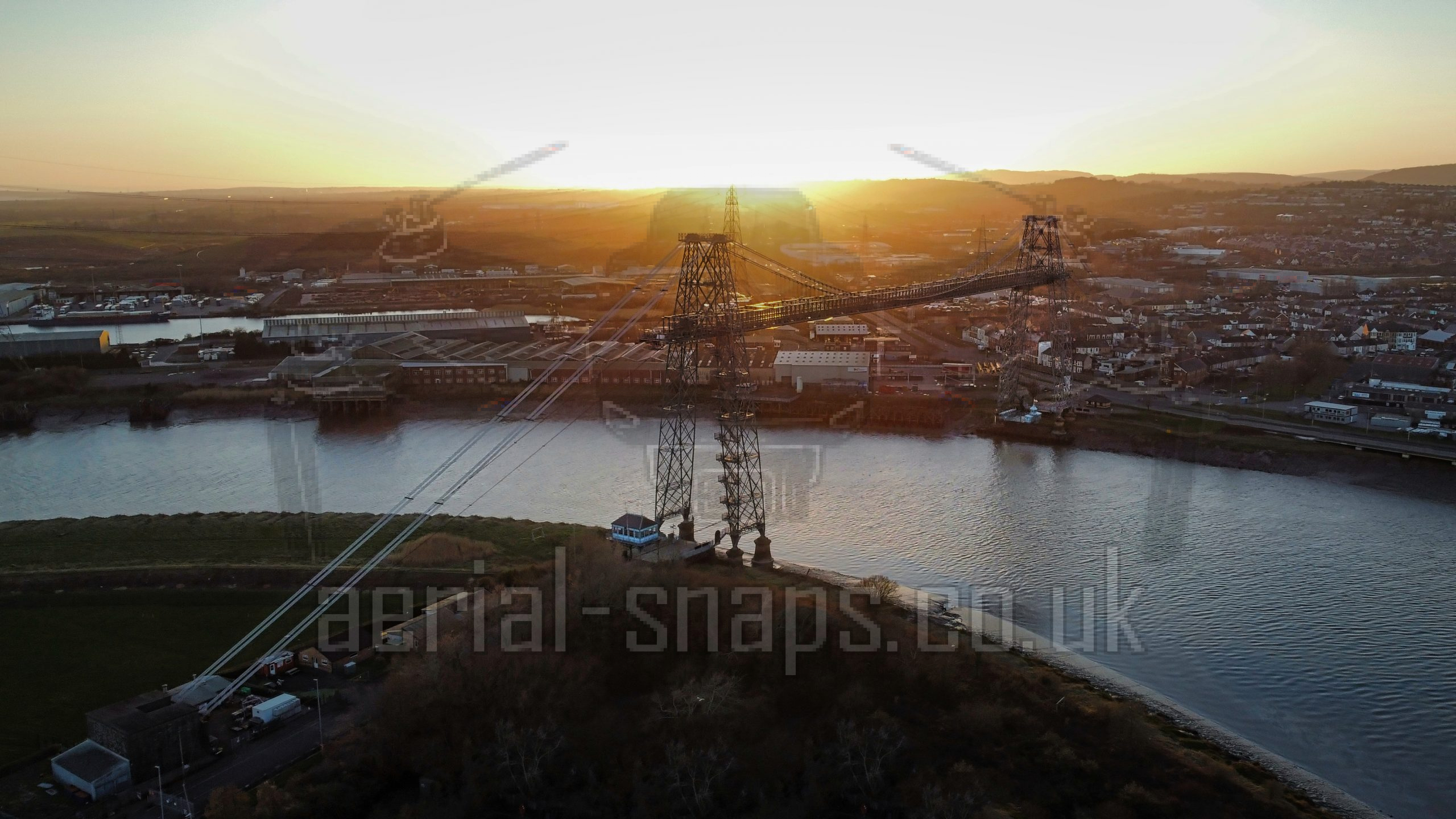 Newport Transporter Bridge Sunset